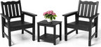 Stoog 3 Piece Patio Bistro Set, All-Weather Garden Chairs Set of 2 by Stoog