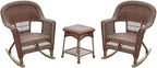 Jeco 3 Piece Rocker Wicker Chair Set - Image 7