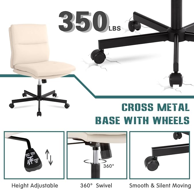 LUCKWIND Armless Office Desk Chair - Image 6