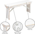Flash Furniture HERCULES Series 40" x 12" Antique Rustic White Solid Pine - Image 6