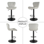 Nalupatio Modern Bar Stools Set of 3, Adjustable Faux Leather Upholstered - Image 7