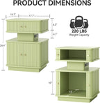 Nightstand with Charging Station, Modern Night Stand with Smart Led Light and 2 - Image 2