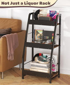 3-Tier Liquor Stand for Home Bar, Trapezoid Freestanding Whisky Bottle Holder - Image 5
