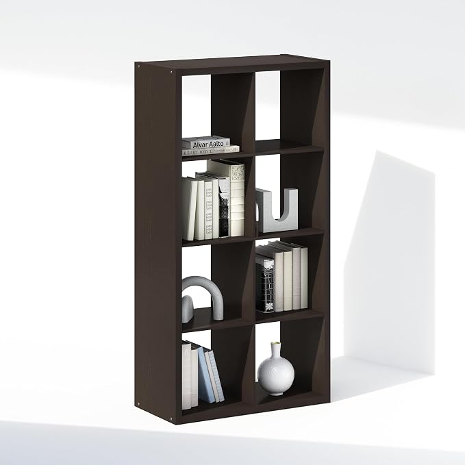 Furinno Simple Cube Storage Organizer, 8-Cube Display Shelf, Open Back Shelving - Image 4