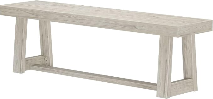 Plank+Beam 60 Inch Farmhouse Dining Bench, Solid Wood Entryway Bench, Wooden - Image 3