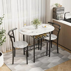 Shahoo 3-Piece Wooden Dining Table Set, Kitchen Breakfast Nook Sets by BuynowfromShahoo