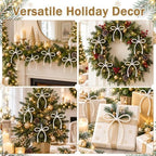 DIYDEC 18PCS Large Christmas Pearl Bow Ornament 7in Tree Hanging Decor - Image 6