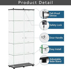 APRILSOUL Glass Display Cabinet 5-Shelf - Image 7
