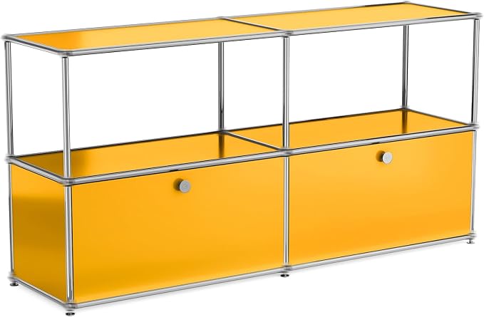 Modern Storage Cabinet Yellow F Versatile Free-Standing Organizer by ARVORAHome