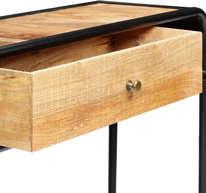 Console Table with 1 Drawer and 2 Compartments, 46.5"x11.8"x29.5" Solid Mango - Image 7