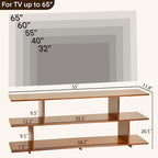 Bamboo TV Stand for TVs up to 65", 3 Tier Accent Entertainment Center - Image 2
