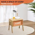 KKTONER Modern Bamboo Nightstands End Tables Bedroom - Image 7