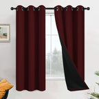 Yakamok Burgundy Red Blackout Curtains 63 Inches Long by Yakamok