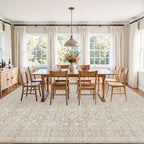 8x10 Area Rugs Living Room: Bedroom Washable Carpet Natural Beige | Large - Image 3