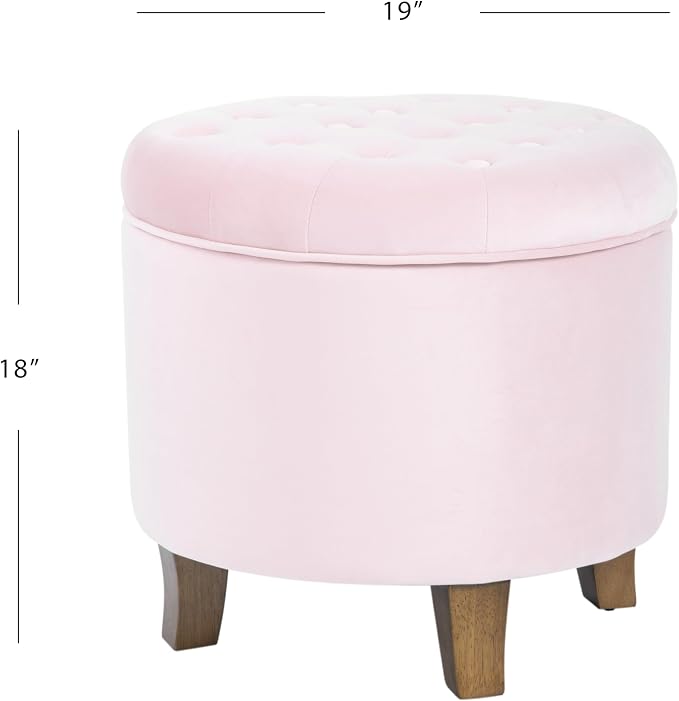 HomePop by Kinfine Fabric Upholstered Round Storage Ottoman - Image 3
