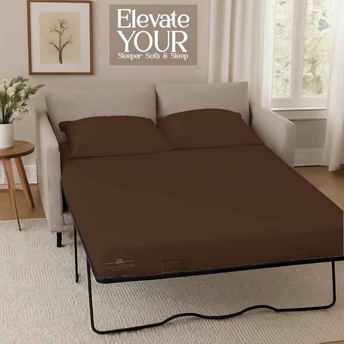 Sleeper Sofa Bed Sheet, 100% Cotton 400 Thread Count, 4 Piece Set, Deep Pocket - Image 4