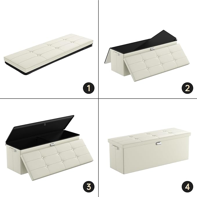 DocSafe Storage Ottoman Bench, Fireproof＆Waterproof Folding Bench - Image 7