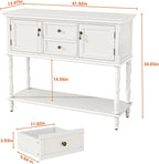ARTPOWER Console Table with 2 Drawers, Retro Entryway Table with 2 Door - Image 2