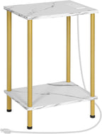HOOBRO Side Table with Charging Station, End Table with USB Port and Outlet by HOOBRO
