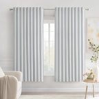 MIULEE Greyish White Back Tab Blackout Curtains 52x63 Inches Long 2 Panels | by MIULEE