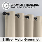 SimpleHome Stone 100% Blackout Curtains Room Darkening Living Room 84 Inch | - Image 6