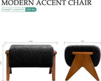 Linen Padded footstools Mid Century Modern Ottoman - Image 2