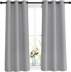 NICETOWN Blackout Silver Grey Curtains 48 inch Length by NICETOWN