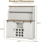 REVOMINCA 47 Inch Farmhouse Coffee Bar Cabinet - Image 2