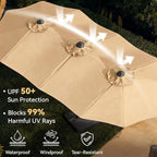 Aoxun 8-Piece Patio Table and Chairs Set & 15ft Patio Umbrella - Image 5