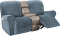 H.VERSAILTEX Velvet Stretch Recliner Couch Covers 6-Pieces Recliner Loveseat by HVERSAILTEX