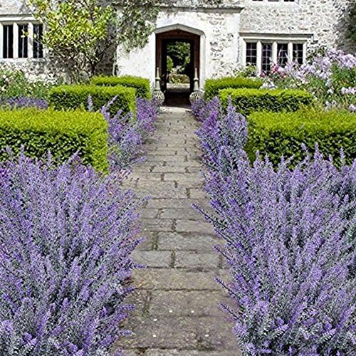 CATTREE Fake Flowers Lavender for Decoration, Flocked Plastic Faux Flower Artificial Plants Outdoor Bundle Wedding Bouquet Indoor Home Kitchen Table Centerpieces Arrangements Christmas Decor 8 Pcs - Image 2