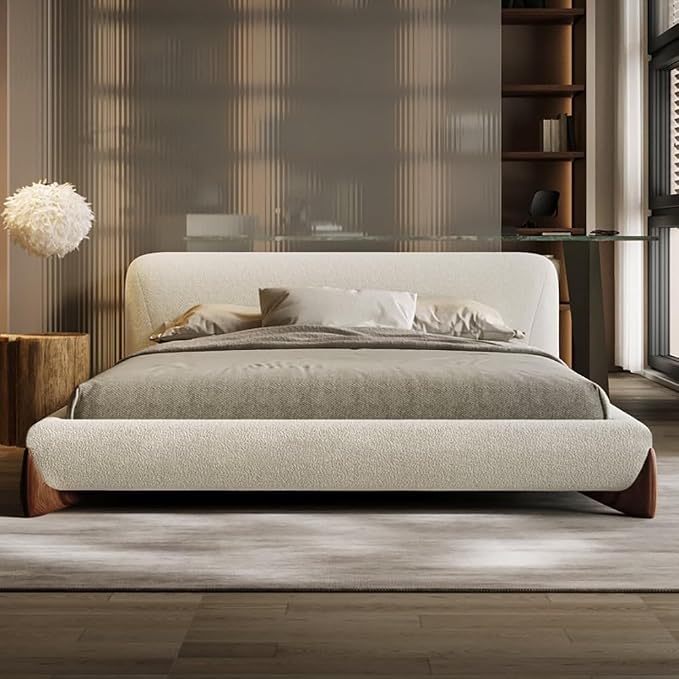 homary 3 Pieces Bedroom Sets, King Size Upholstered Bed - Image 3