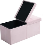 Storage Ottoman Bench Foldable Seat Footrest Shoe Bench End of Bed Storage - Image 9