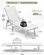 Vexwalx Patio Chaise Lounge Outdoor - Image 2