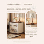 Vintage-Print New Chinese-Style Bedside Table, Office/Bedroom/Living Room - Image 5
