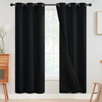 SimpleHome Black 100% Blackout Curtains Room Darkening Living Room 72 Inch | by SimpleHome