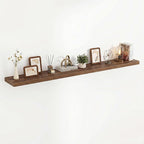 Acovy 72 Inch Floating Shelves, 3D Textured Wood Grain, Wooden Shelves by Acovy