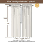 Chyhomenyc Extra Long Navy Blue Sheer Curtains 108 Inches Long 2 Panels - Image 3