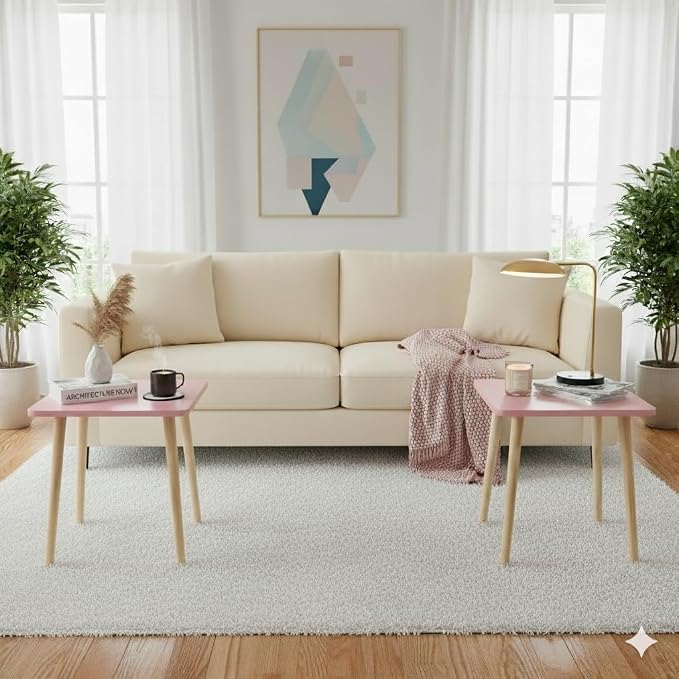 FORAOFUR Side Table Set of 2, Modern Side Table Accent Tables - Image 2