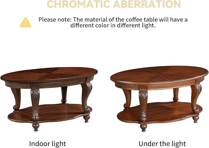 LKTART Wood Coffee Table Set - Image 8