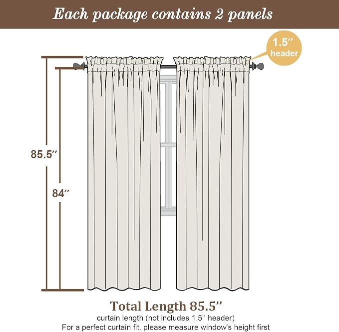 Chyhomenyc Christmas Sheer Curtains 84 Inches Long, 2 Panels, Hunter Green | - Image 8