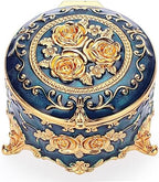 Hipiwe Antique Metal Jewelry Box Ring Earring Treasure Chest Case, Small by Hipiwe