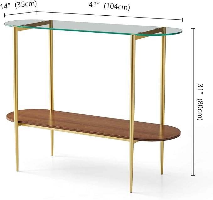 LumFurn Oval Glass Console Table - Image 2