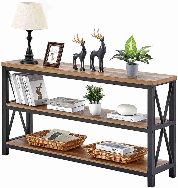FATORRI Console Table for Entryway, Wood Sofa Table, Rustic Hallway Tables by FATORRI