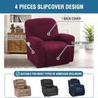 H.VERSAILTEX Velvet Stretch Recliner Couch Covers 4-Pieces Style Recliner Chair - Image 2