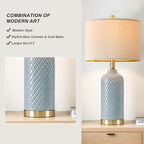 24.25" Table Lamp Modern Ceramic Blue Lamps - Image 3
