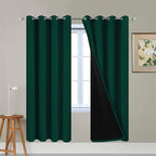 Yakamok Dark Green 100% Blackout Curtains 72 Inches Long 52" Wide 2 Panels | by Yakamok