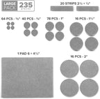 235 pcs Gray Felt Furniture Pads X-Protector! Huge Quantity of Furniture Pads - Image 5