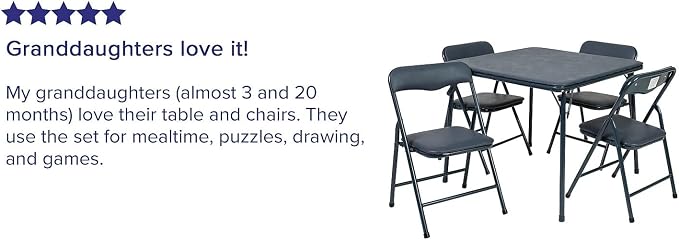 Flash Furniture Mindy Kids Navy 5 Piece Folding Table and Chair Set - Image 3
