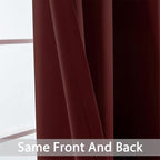 Yakamok Room Darkening Curtains 62x84 inch Length Burgundy Red-Living Room | 2 - Image 3